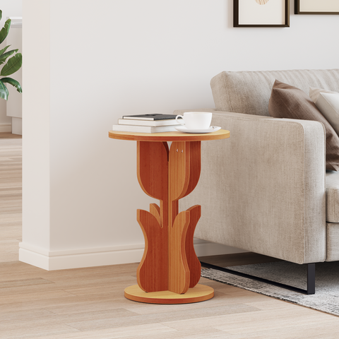 vidaXL Side Table Wax brown Solid pine wood