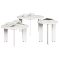 vidaXL Coffee Table Set 3 pcs White Solid pine wood
