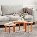 vidaXL Coffee Table Set 3 pcs Wax brown Solid pine wood