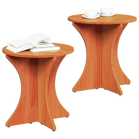 vidaXL Coffee Table Set 2 pcs Brown Solid pine wood