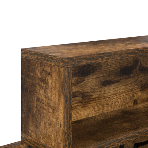 vidaXL Wall-Mounted Coat Rack with Shelf Wall-mounted with Storage Smoked oak Engineered wood