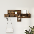 vidaXL Wall-Mounted Coat Rack with Shelf Wall-mounted with Storage Smoked oak Engineered wood