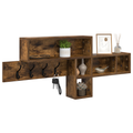 vidaXL Wall-Mounted Coat Rack with Shelf Wall-mounted with Storage Smoked oak Engineered wood