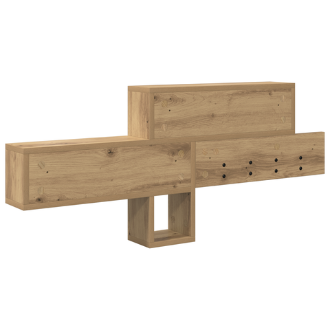 vidaXL Wall-Mounted Coat Rack with Shelf Wall-mounted with Storage Artisan oak Engineered wood