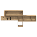 vidaXL Wall-Mounted Coat Rack with Shelf Wall-mounted with Storage Artisan oak Engineered wood