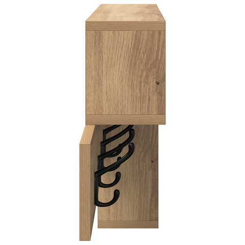 vidaXL Wall-Mounted Coat Rack with Shelf Wall-mounted with Storage Artisan oak Engineered wood