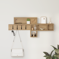 vidaXL Wall-Mounted Coat Rack with Shelf Wall-mounted with Storage Artisan oak Engineered wood