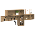 vidaXL Wall-Mounted Coat Rack with Shelf Wall-mounted with Storage Artisan oak Engineered wood