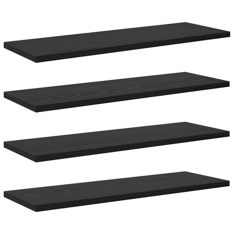 vidaXL Black Oak Bookshelf Boards - Set of 4, 60x20x1.5 cm, Made from Engineered Wood