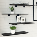 vidaXL Black Oak Bookshelf Boards - Set of 4, 60x20x1.5 cm, Made from Engineered Wood