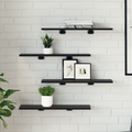 vidaXL Black Oak Bookshelf Boards - Set of 4, 60x20x1.5 cm, Made from Engineered Wood
