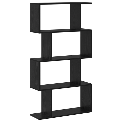 vidaXL Bookcase Black oak 70 x 24 x 129 cm Engineered wood