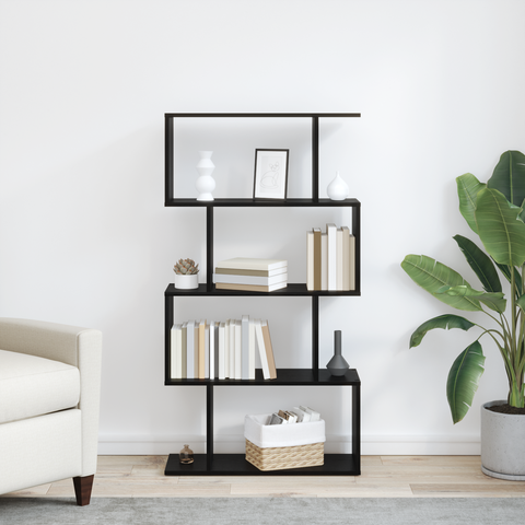 vidaXL Bookcase Black oak 70 x 24 x 129 cm Engineered wood