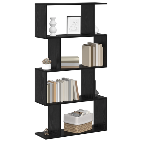 vidaXL Bookcase Black oak 70 x 24 x 129 cm Engineered wood