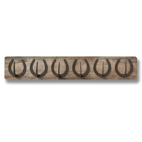 6 Horse Shoe Hooks On Dark Wood Accessories Hill Interiors 