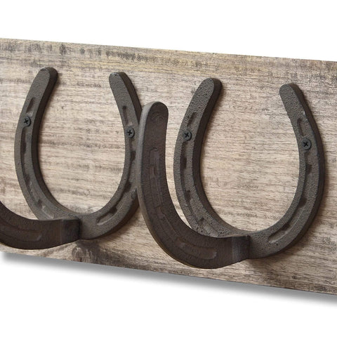 6 Horse Shoe Hooks On Dark Wood Accessories Hill Interiors 