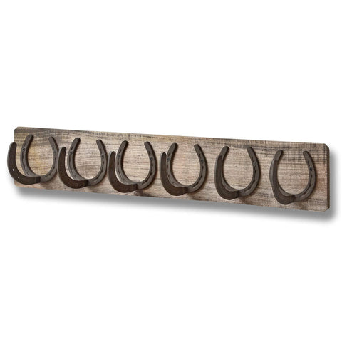 6 Horse Shoe Hooks On Dark Wood Accessories Hill Interiors 
