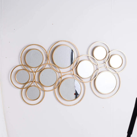Abstract Gold Circular Wall Mirror Mirrors Hill Interiors 