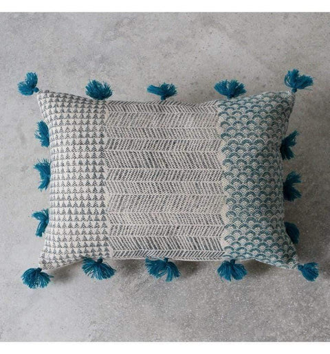 Advika Block Print Cushion Teal Accessories Regency Studio 