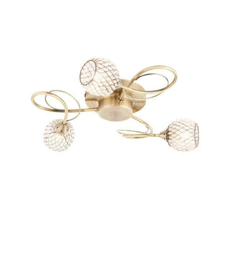 Aherne 3 Ceiling Lamp Antique Brass Lighting Regency Studio 