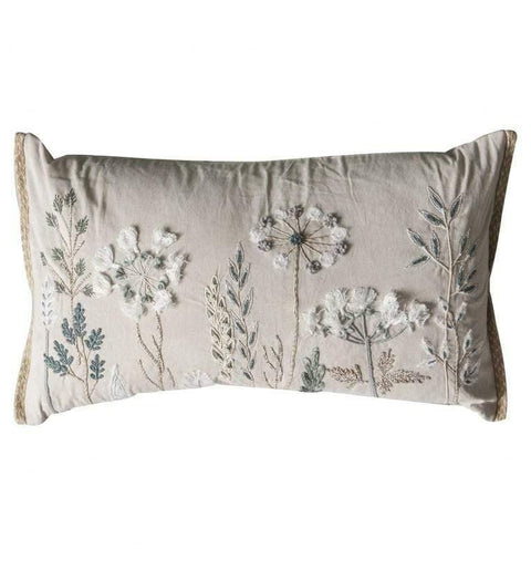 Amaryllis Embroidered Cushion Natural Accessories Regency Studio 
