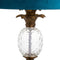 Ananas Glass Pineapple Floor Lamp With Teal Velvet Shade Lighting Hill Interiors 
