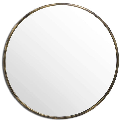 Antique Brass Large Narrow Edged Mirror Mirrors Hill Interiors 