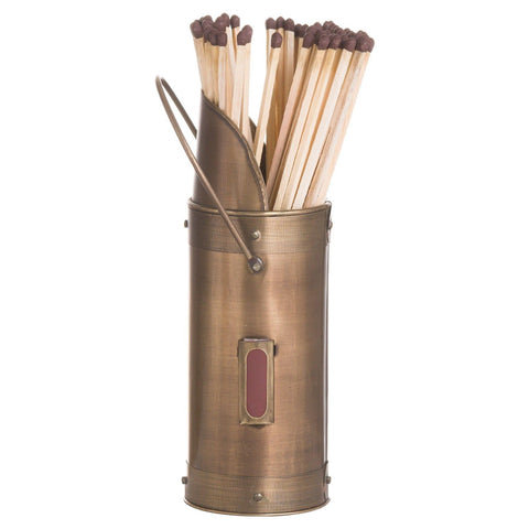 Antique Bronze Matchstick Holder With 60 Matches Accessories Hill Interiors 