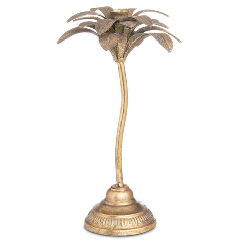Antique Bronze Palm Tree Candle Holder Accessories Hill Interiors 