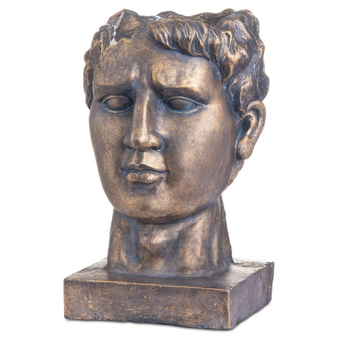Antique Bronze Roman Head Planter Indoor Outdoor Accessories Hill Interiors 