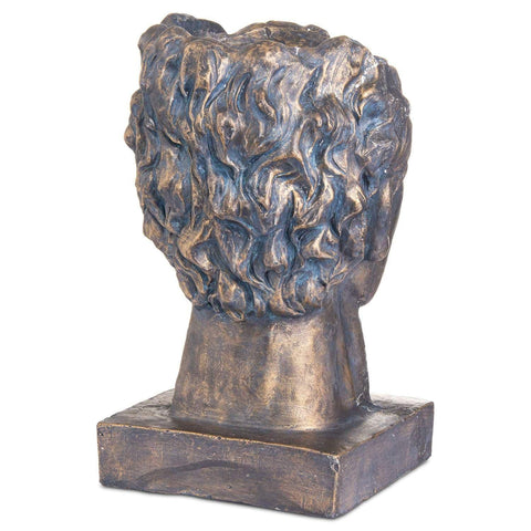 Antique Bronze Roman Head Planter Indoor Outdoor Accessories Hill Interiors 