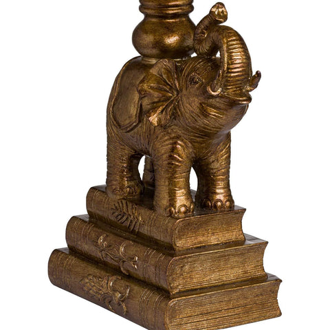 Antique Gold Elephant Table Lamp With Emerald Green Shade Lighting Hill Interiors 