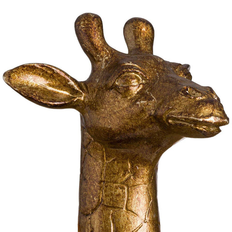 Antique Gold Giraffe Lamp With Burnt Orange Velvet Shade Lighting Hill Interiors 