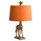 Antique Gold Giraffe Lamp With Burnt Orange Velvet Shade Lighting Hill Interiors 
