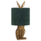 Antique Gold Hare Table Lamp With Green Velvet Shade Lighting Hill Interiors 