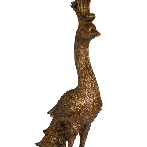 Antique Gold Peacock Lamp With Teal Velvet Shade Lighting Hill Interiors 