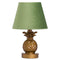 Antique Gold Pineapple Lamp With Artichoke Green VelvetShade Lighting Hill Interiors 