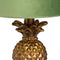 Antique Gold Pineapple Lamp With Artichoke Green VelvetShade Lighting Hill Interiors 