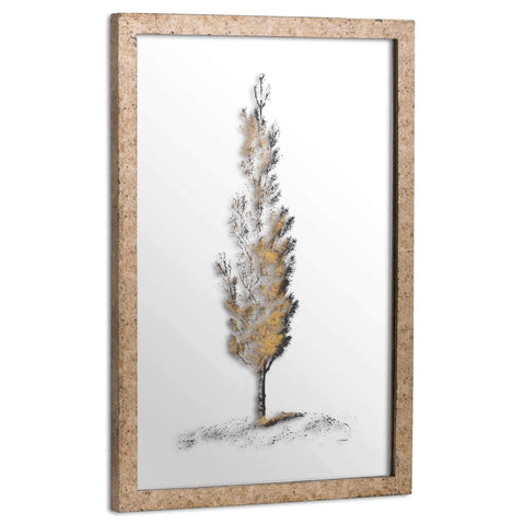Antique Metallic Brass Mirrored Pine Wall Art Accessories Hill Interiors 