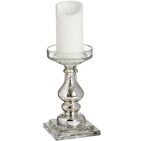 Antique Silver Glass Candle Column Accessories Hill Interiors 