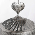 Antique Silver Heart Lantern Spinner Accessories Hill Interiors 