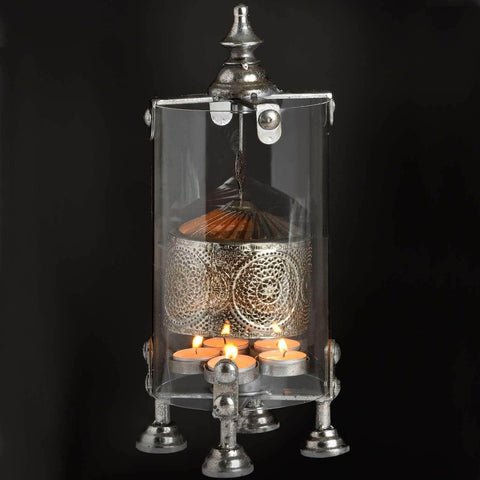 Antique Silver Heart Lantern Spinner Accessories Hill Interiors 