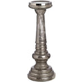 Antique Silver Mercury Glass Candle Stand Accessories Hill Interiors 