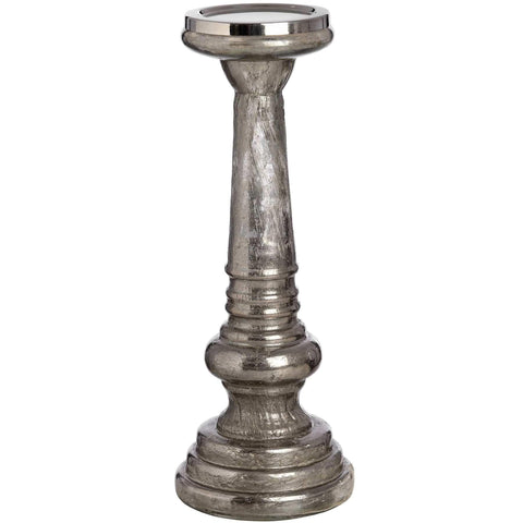 Antique Silver Mercury Glass Candle Stand Accessories Hill Interiors 