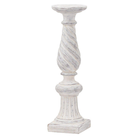 Antique White Large Twisted Candle Column Accessories Hill Interiors 