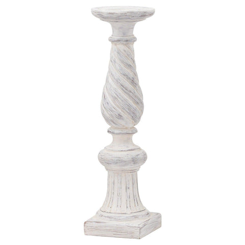 Antique White Twisted Candle Column Accessories Hill Interiors 