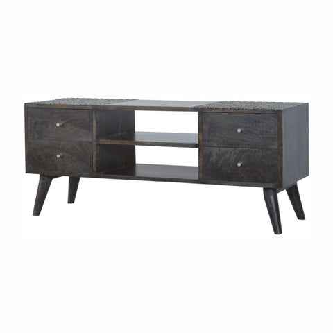 Ash Black 4 Drawer Media Unit Living Artisan Furniture 