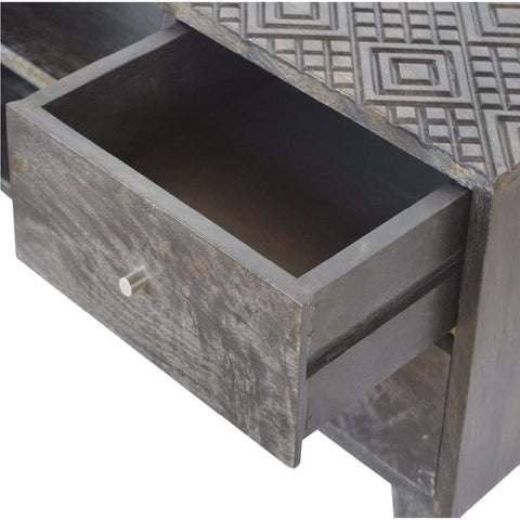 Ash Black 4 Drawer Media Unit Living Artisan Furniture 