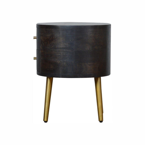 Ash Black Bedside with Brass Legs Sleeping Artisan Furniture 
