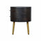 Ash Black Bedside with Brass Legs Sleeping Artisan Furniture 